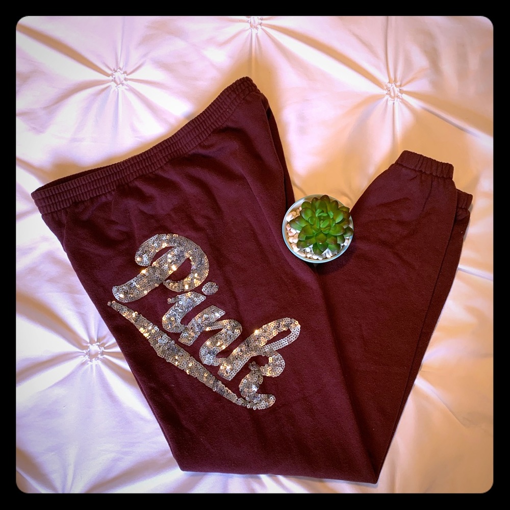 PINK bling sweatpants EUC
